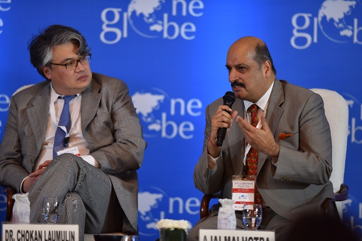 Mr. Chokan Laumulin, Researcher at University of Cambridge, with Mr. Ajai Malhotra, former Ambassador of India to Russia